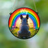 French Bulldog Grey Rainbow Bridge Personalised Stained Glass Effect Suncatcher